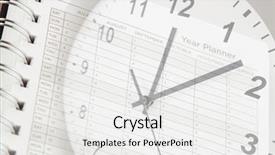  Presentation with clock face - Presentation theme consisting of clock face and year planner background and a  colored foreground