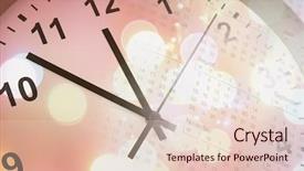  Presentation with clock face - PPT theme enhanced with clock face calendar and abstract background background and a lemonade colored foreground