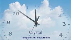  Presentation with clock face - Colorful presentation design enhanced with clock-face-in-blue-sky backdrop and a sky blue colored foreground