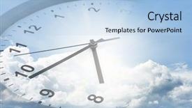  Presentation with clock countdown - Colorful presentation theme enhanced with clock face in blue sky backdrop and a light blue colored foreground