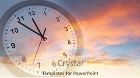  Presentation with clock face - Presentation having clock-face-in-bright-sky background and a lemonade colored foreground