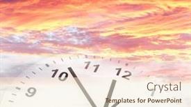  Presentation with clock face - Cool new presentation design with clock-face-in-bright-sky backdrop and a cream colored foreground