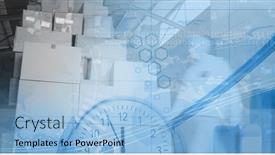  Presentation with time delivery - Theme consisting of clock-face-over-warehouse background and a light blue colored foreground