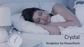  Presentation with sleeping - Colorful PPT layouts enhanced with clock free - beautiful brunette sleeping in her backdrop and a light gray colored foreground
