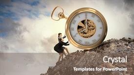  Presentation with time - Presentation design with clock free - image of attractive businesswoman background and a violet colored foreground