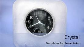  Presentation with frozen ice cold fish - Amazing theme having clock frozen in ice representing backdrop and a  colored foreground