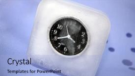  Presentation with frozen ice cold fish - PPT layouts consisting of clock frozen in ice representing background and a  colored foreground