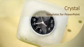  Presentation with ice frozen - Beautiful slides featuring clock frozen in ice representing backdrop and a  colored foreground