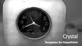  Presentation with frozen ice cold fish - Theme with clock frozen in ice representing background and a  colored foreground