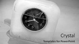  Presentation with ice frozen - Cool new slides with clock frozen in ice representing backdrop and a  colored foreground