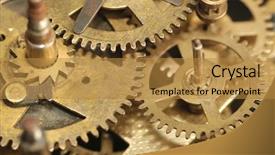  Presentation with clock - Colorful theme enhanced with clock gears - clockwork backdrop and a gold colored foreground