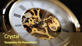  Presentation with vintage clock - Beautiful slide set featuring clock gears - gold vintage pocket watch close backdrop and a tawny brown colored foreground