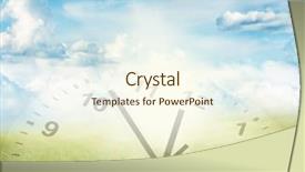  Presentation with spring - Theme featuring clock grass and sky spring background and a cream colored foreground