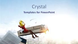  Presentation with clock - Presentation theme with clock-headed-woman-business-efficiency background and a sky blue colored foreground