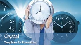  Presentation with clock face - Theme having clock in front of face background and a  colored foreground