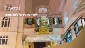  Presentation with clock - Slides enhanced with clock in hoher markt - vienna background and a coral colored foreground