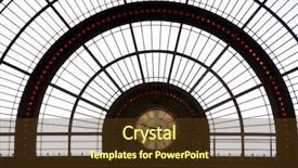  Presentation with station - PPT theme enhanced with clock in train station background and a tawny brown colored foreground