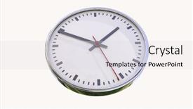  Presentation with clock - Presentation theme enhanced with clock-isolated-on-a-white background and a sky blue colored foreground