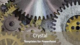  Presentation with mechanism - Slide set consisting of clock mechanism gears and cogs background and a violet colored foreground