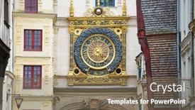  Presentation with clock - Slide deck consisting of clock-named-as-gros-horloge background and a violet colored foreground