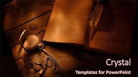  Presentation with old book - Presentation having clock old book and money background and a wine colored foreground