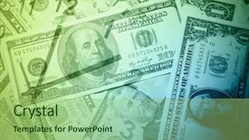  Presentation with time money - Cool new theme with clock on assorted american banknotes backdrop and a  colored foreground