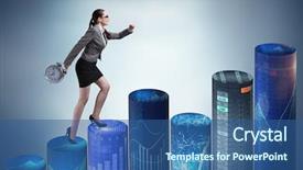  Presentation with clock - Slides enhanced with clock on bar chart background and a ocean colored foreground