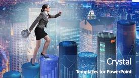  Presentation with clock - PPT layouts featuring clock on bar chart background and a ocean colored foreground