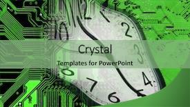  Presentation with clock - PPT layouts consisting of clock on green computer circuitboard background and a  colored foreground
