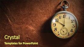  Presentation with vintage clock - Presentation design enhanced with clock on the very old background and a tawny brown colored foreground