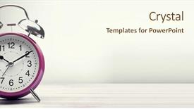  Presentation with morning show - PPT theme enhanced with changing times - classic green alarm clock morning background and a cream colored foreground