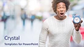  Presentation with vintage clock - Audience pleasing PPT layouts consisting of clock over isolated background scare backdrop and a sky blue colored foreground