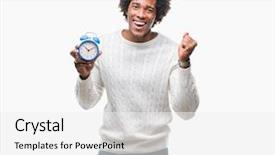  Presentation with vintage clock - Beautiful PPT layouts featuring clock over isolated background screaming backdrop and a  colored foreground