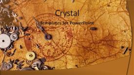  Presentation with stamp - Audience pleasing PPT theme consisting of clock stamp on the old backdrop and a gold colored foreground