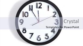  Presentation with clock - Amazing presentation theme having clock-time-on-wall backdrop and a light blue colored foreground