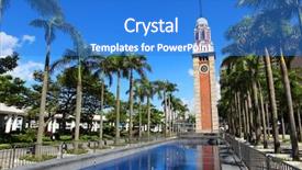  Presentation with hong kong - Colorful presentation enhanced with clock tower - clocktower in hong kong backdrop and a teal colored foreground