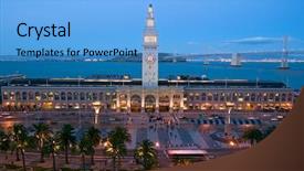  Presentation with san francisco - Presentation theme having clock tower - embarcadero building san francisco california background and a light blue colored foreground