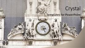  Presentation with town hall - Slide set featuring clock tower - forefront of the facade background and a soft green colored foreground