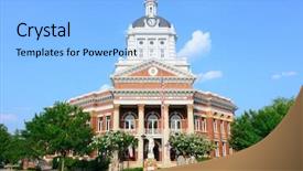  Presentation with court - PPT layouts having clock tower - morgan county court house background and a light blue colored foreground