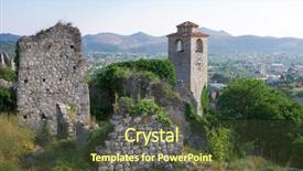  Presentation with scan bar codes - Colorful presentation enhanced with clock tower - ruins of stari bar old backdrop and a tawny brown colored foreground