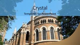  Presentation with union jack flag and clock tower - Beautiful slide deck featuring clock tower and library building backdrop and a  colored foreground