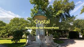  Presentation with tower - Audience pleasing presentation theme consisting of clock tower at stadtpark city backdrop and a  colored foreground