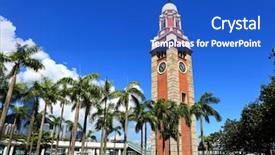  Presentation with union jack flag and clock tower - Amazing presentation theme having clock tower in hong kong backdrop and a cobalt blue colored foreground