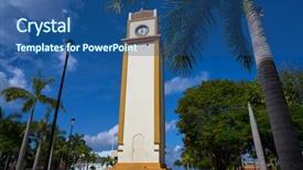  Presentation with union jack flag and clock tower - Beautiful slides featuring clock tower on plaza punta backdrop and a  colored foreground
