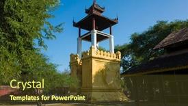  Presentation with tower - Beautiful slides featuring clock-tower-or-bahozin-inside backdrop and a tawny brown colored foreground