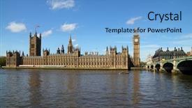  Presentation with united kingdom constitutional law - PPT theme consisting of clock tower unesco world heritage background and a light blue colored foreground