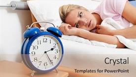  Presentation with sleep - PPT theme having clock with sleep at night background and a coral colored foreground
