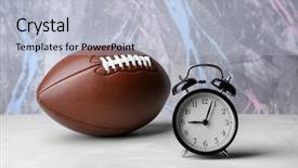  Presentation with alarm - Slide set with clockface - alarm clock and football ball background and a  colored foreground