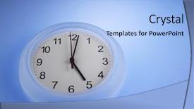  Presentation with clock - Cool new presentation theme with clockface - clock showing 5 o'clock backdrop and a light blue colored foreground