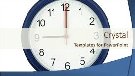  Presentation with clock - Beautiful presentation theme featuring clockface - clock showing 9 o'clock backdrop and a cream colored foreground